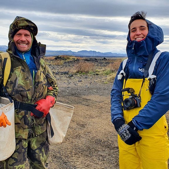 Verktakar frá Gone West á Hekluskógasvæðinu. Ljósmynd. Hreinn Óskarsson
